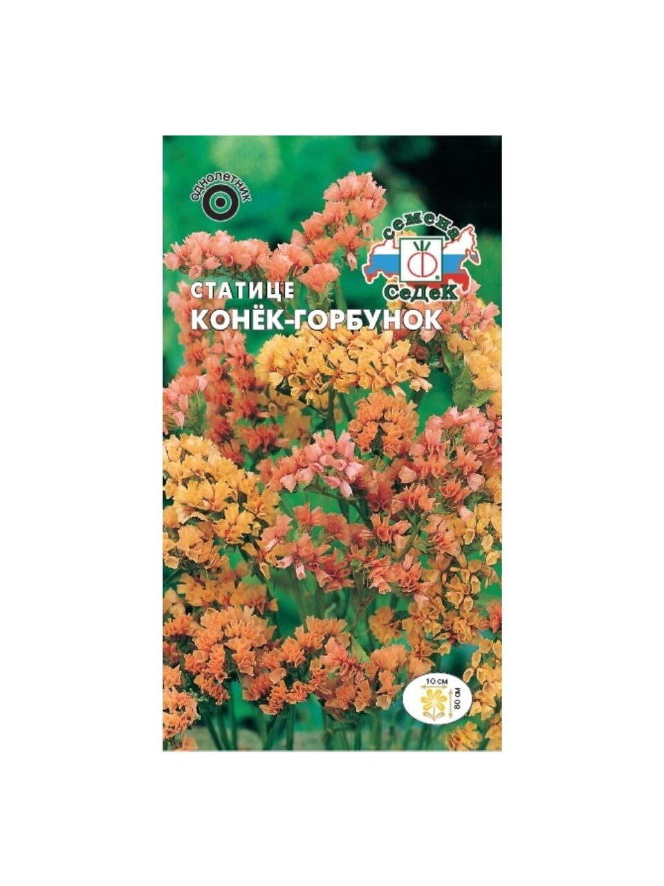 Семена Цветы, Статице, Конек-Горбунок, 0.06 г, нежно-абрикосовый, цветная упаковка, Седек