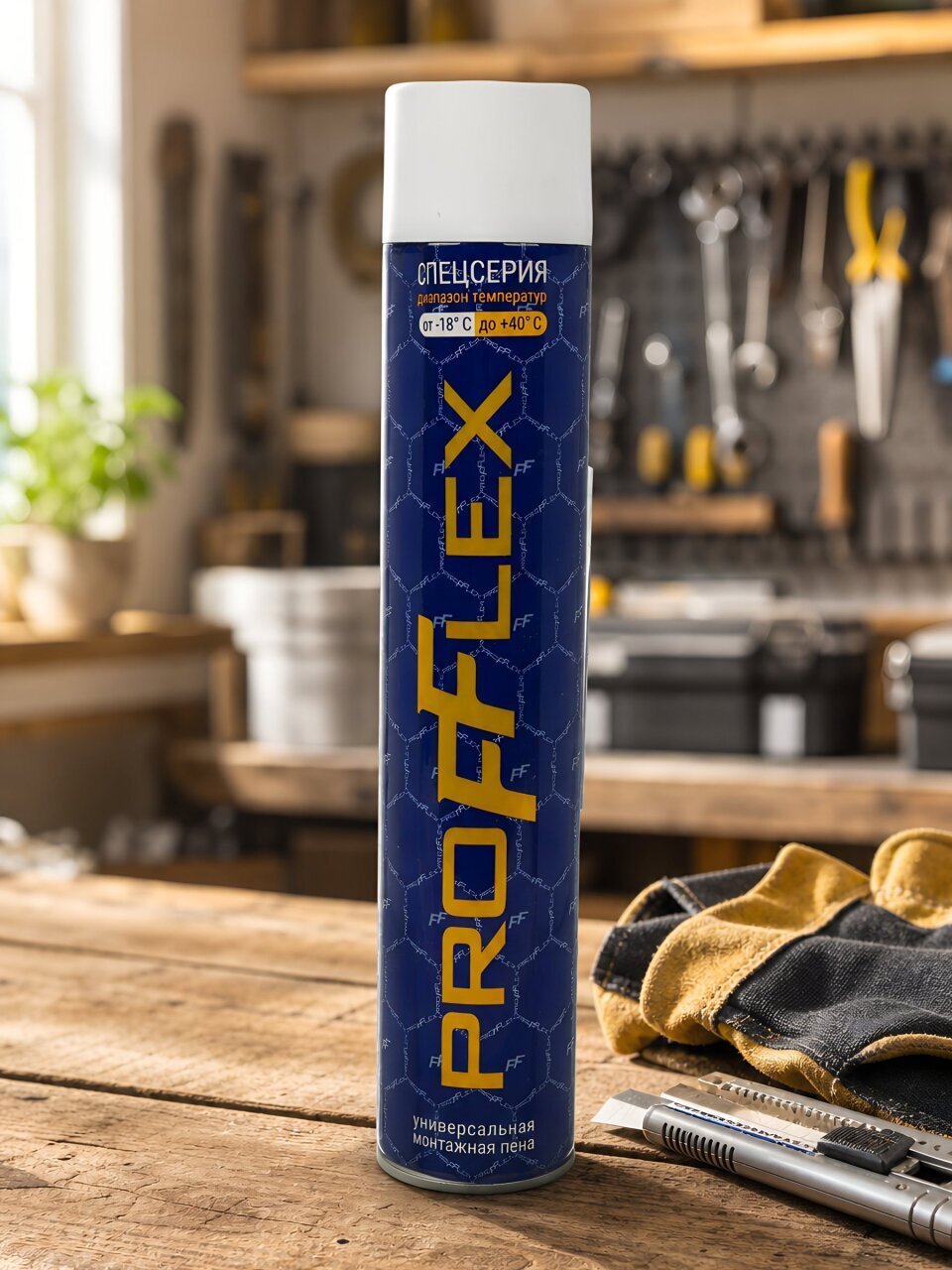 Пена монтажная Profflex, Спецсерия, бытовая, 30 л, 750 мл, 380 г, всесезонная, 00058