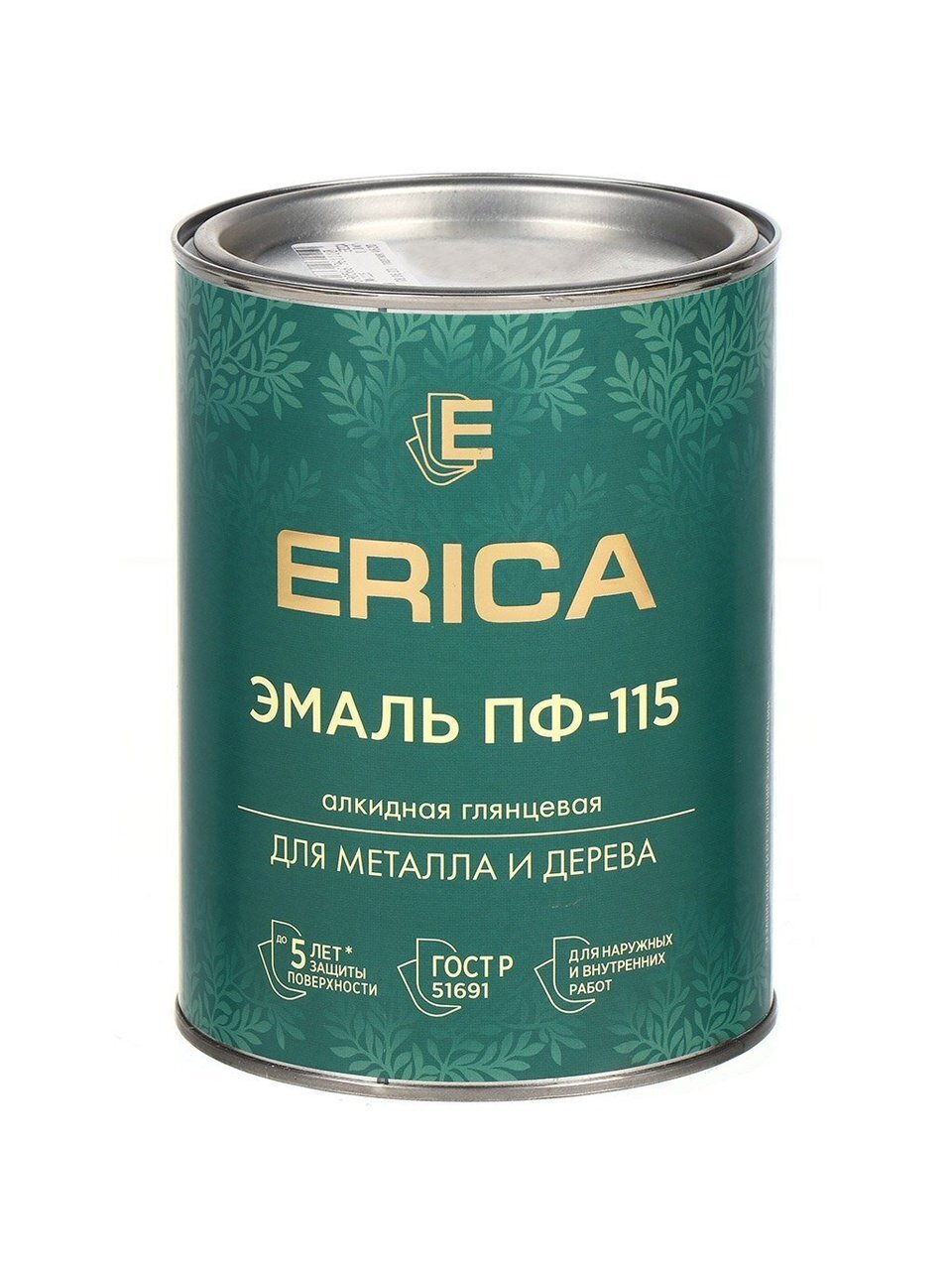 Эмаль Erica, ПФ-115, для внутренних и наружных работ, алкидная, глянцевая, шоколадная, 0.8 кг