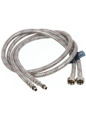 Подводка для воды М10-1/2"х1.5 м, пара, сталь, полимер, Stemix