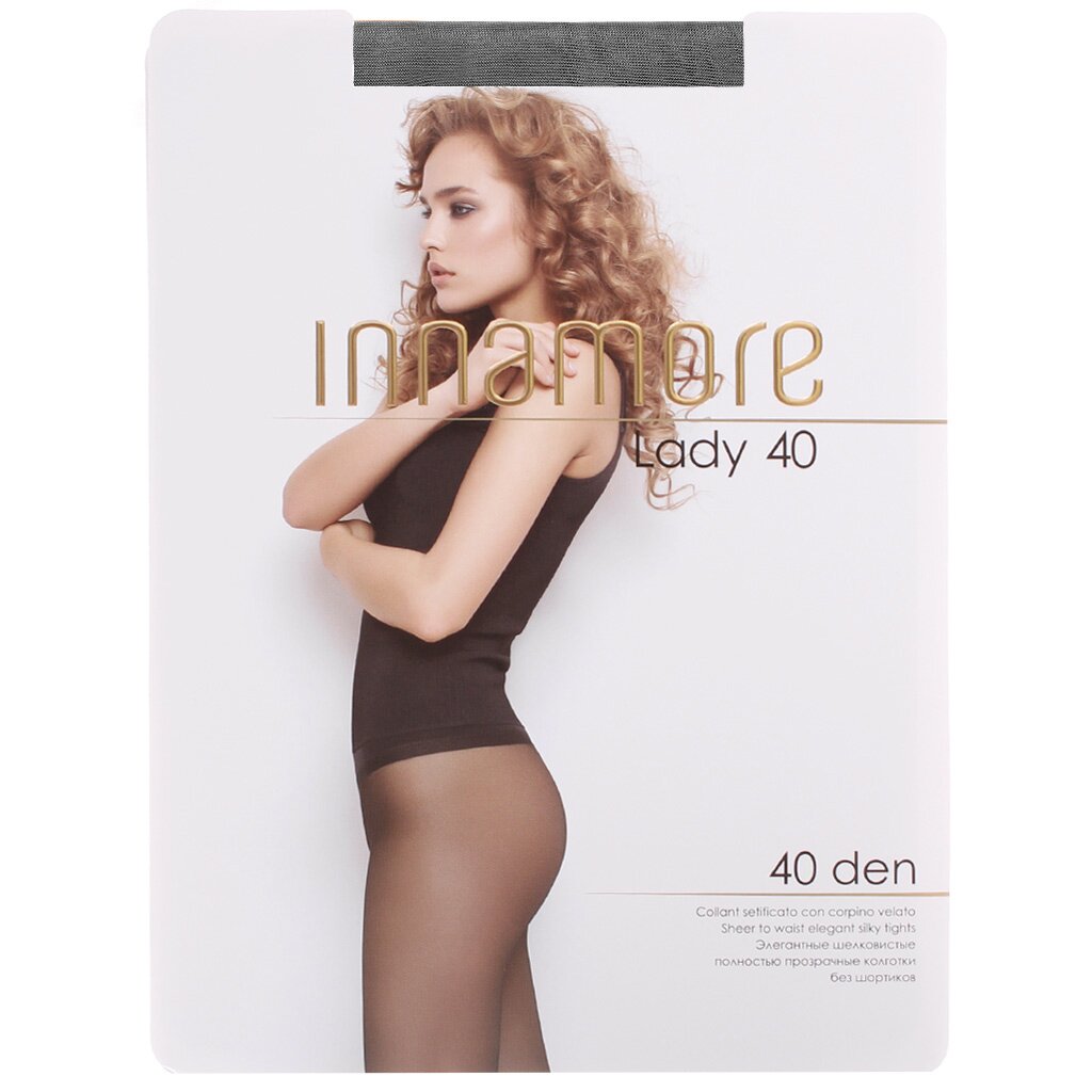 Колготки Innamore, Lady, 40 DEN, р. 5, fumo/серые, без шортиков, прозрачные c плоским швом