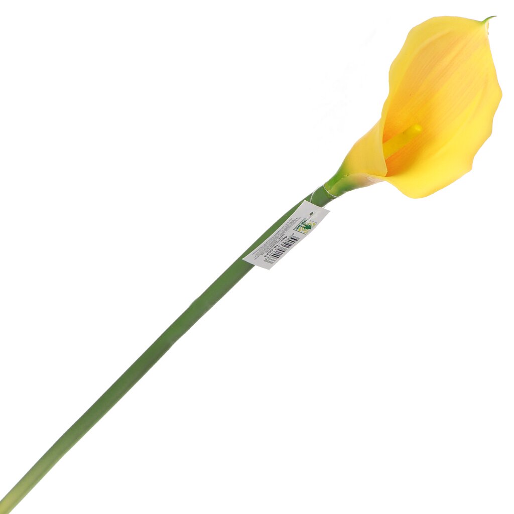 Цветок искусственный декоративный Каллы, 70 см, оранжево-желтый, 16-0023
