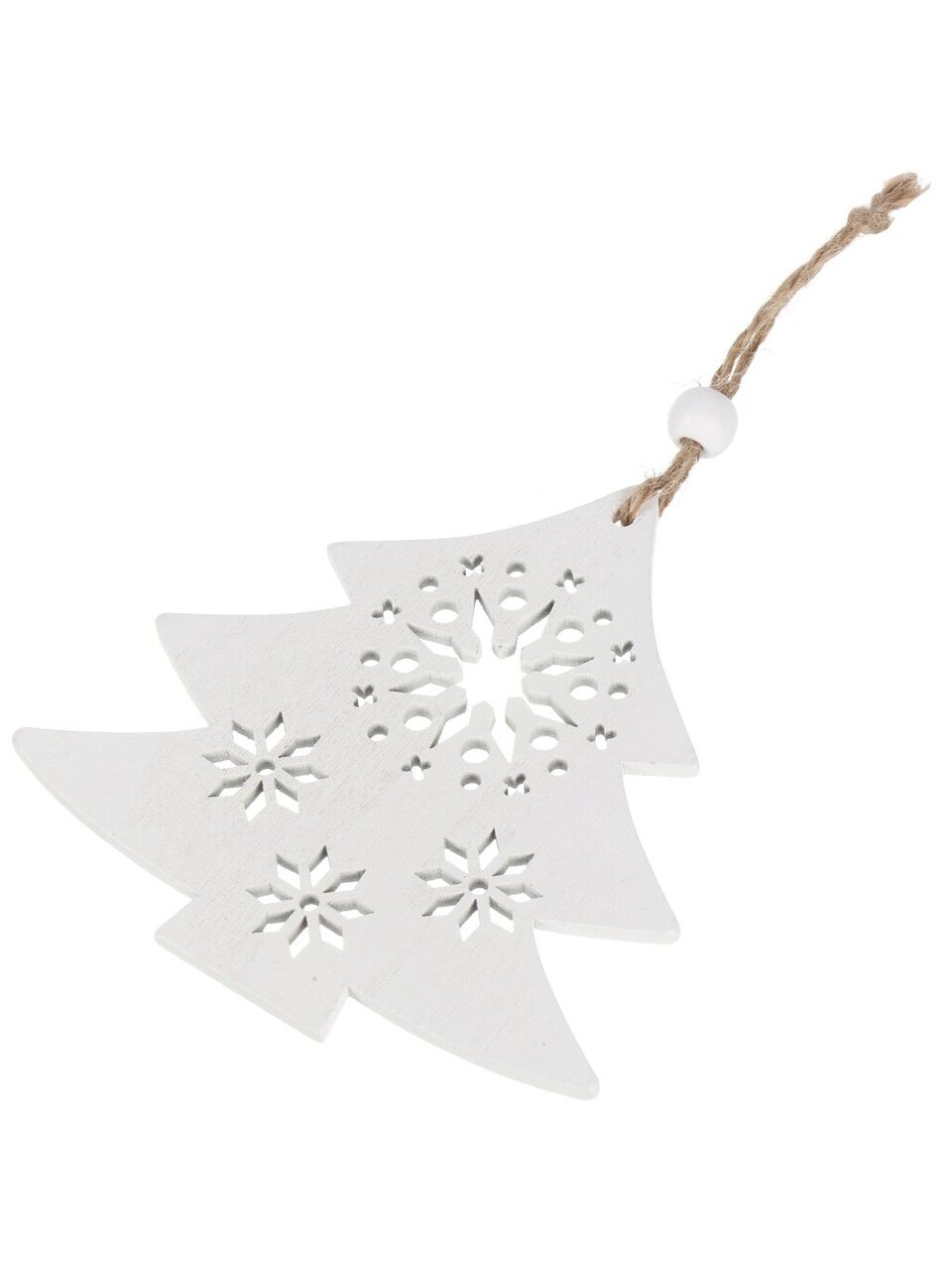 Елочное украшение Эко коллекция Елка, белое, 10x11 см, МДФ, Y4-8483