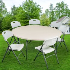 Мебель садовая Марьяна мини, белая, стол, 150х150х74 см, 6 стульев, 84х46х52 см, C010103