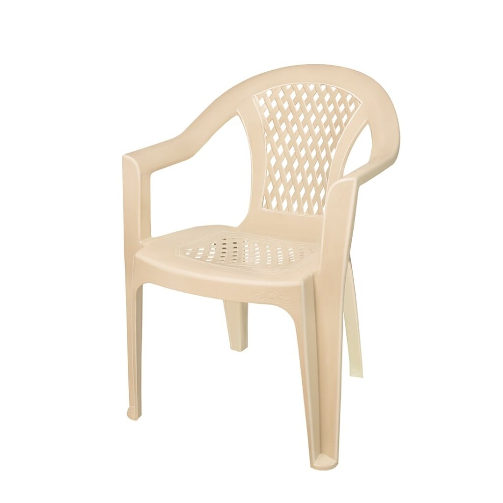 Кресло пластик, Эльфпласт, 75х62х55 см, бежевое, 42
