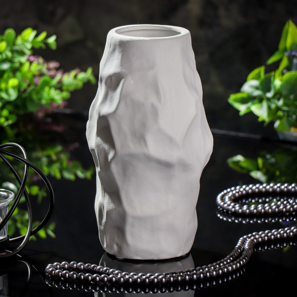 Ваза для сухоцветов керамика, настольная, 21х11 см, Вайб, Y4-6533, белая ваза для сухо ов керамика настольная 20 5 см оттава y4 6554 белая