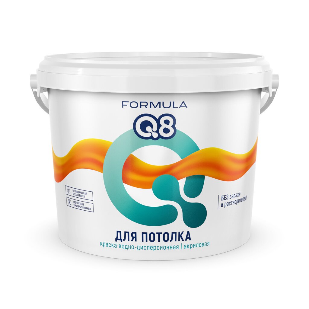 Краска воднодисперсионная, Formula Q8, акриловая, для потолков, матовая, 5 кг батончик smart formula протеиновый клубничный в молочном шоколаде 40 гр
