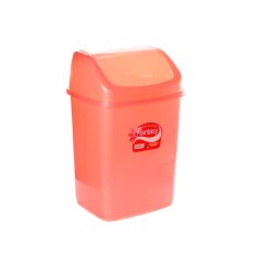 Контейнер для мусора пластик, 5 л, прямоугольный, плавающая крышка, розовый перламутровый, Dunya Plastik, Sympaty, 09401