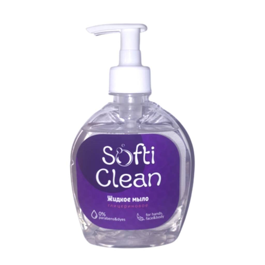 Мыло жидкое Softi Clean, 300 мл, глицериновое мыло густое особая серия кедровое для бани 500 мл