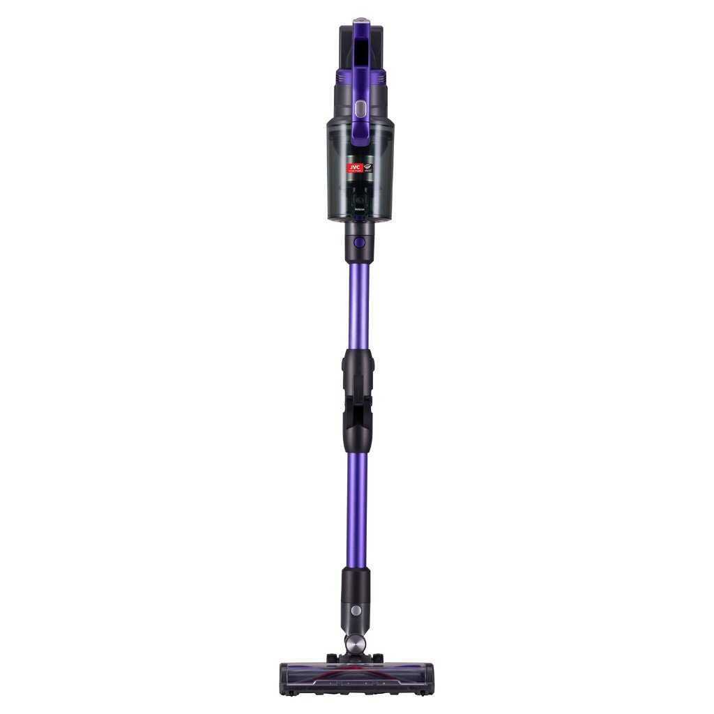 Пылесос аккумуляторный, вертикальный, JVC, JH-VS134, 250 Вт, 1.2 л, 2.2 А.ч, сухая уборка, черно-фиолетовый пылесос вертикальный arnica tria pro фиолетовый