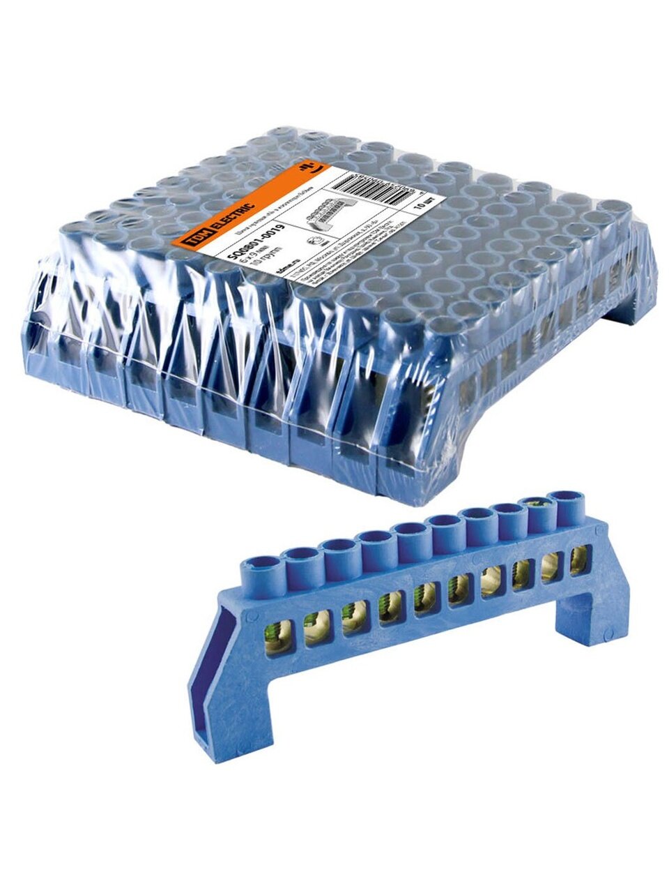 Шина нулевая N, в изоляции, 10 групп, 6х9 мм, TDM Electric, SQ0801-0019