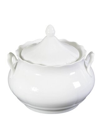 Супник керамика, 3 л, круглый, Добрушский фарфоровый завод, Белье, 6С0163