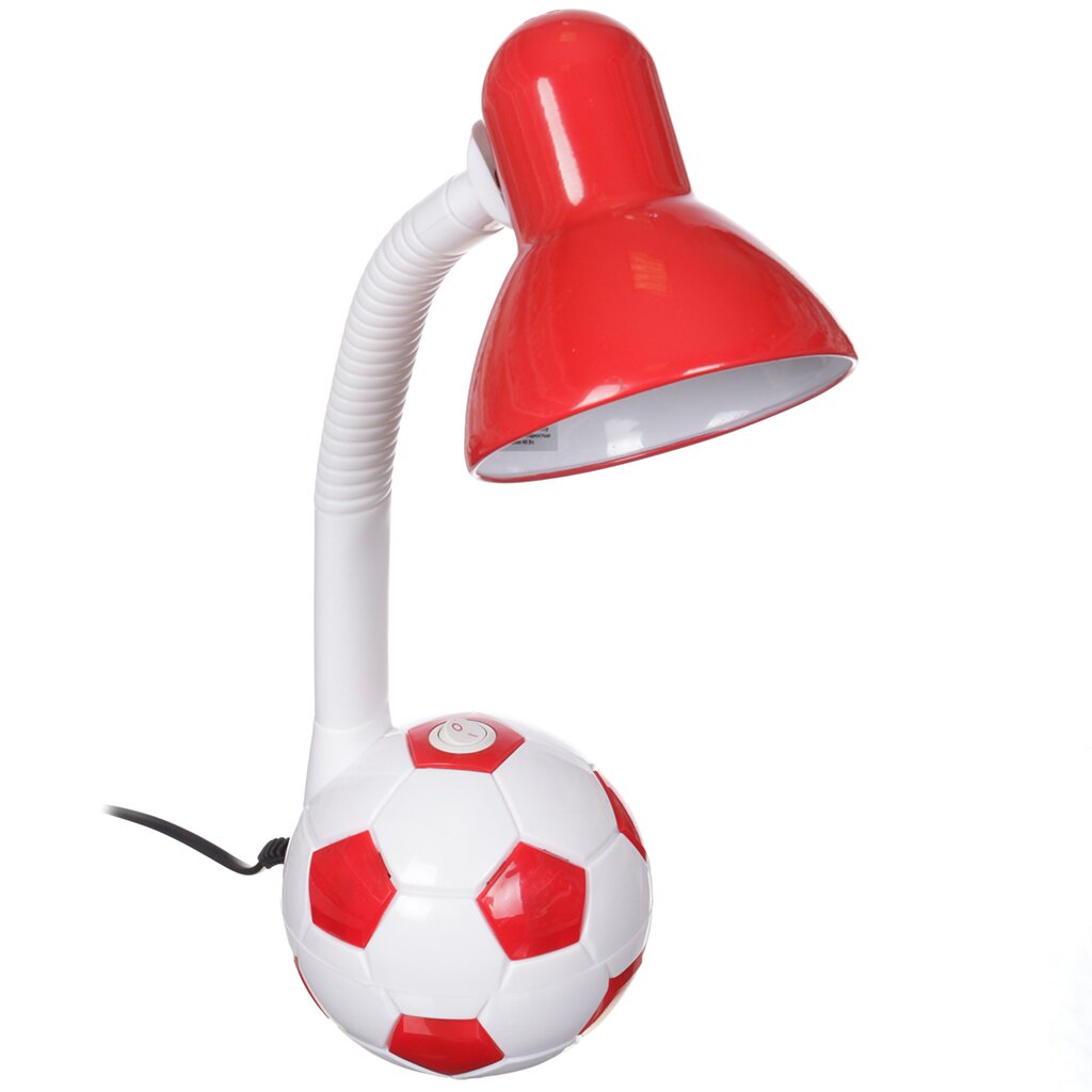 Светильник настольный E27, 40 Вт, детский, белый, абажур красный, TDM Electric, Футбольный мяч, SQ0337-0049 мяч футбольный onlytop