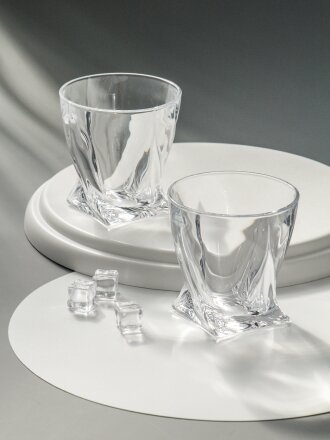 Стакан для виски 340 мл, стекло, 2 шт, Bohemia, Quadro, 9K7/2K936/0/99A44/340-269