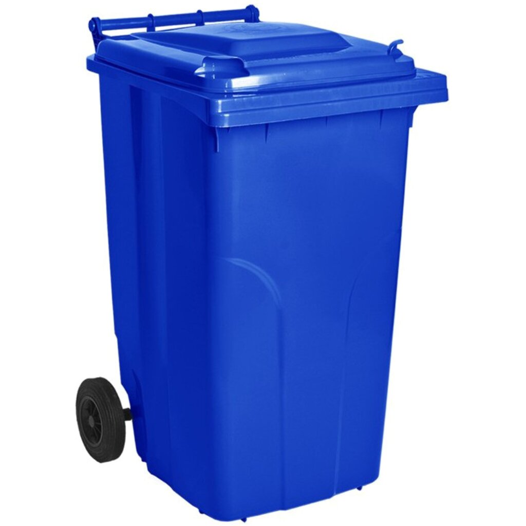 Контейнер для мусора пластик, 240 л, с крышкой, 58х70.5х105 см, синий, 122068-МТ002
