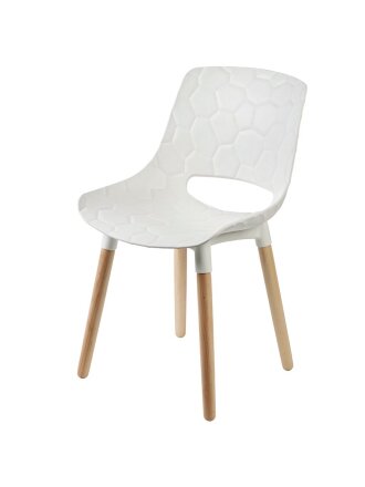 Стул обеденный 460х450х780 мм, пластик, белый, сиденье квадратное, Модерн, L020038