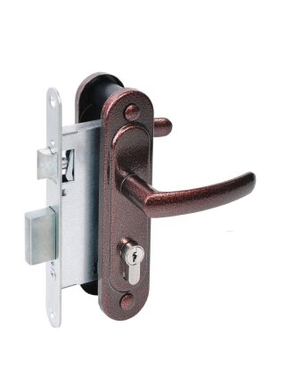 Замок врезной Абсолют, ЗВ4.2-08, БП-00013534, ручка в комплекте, цилиндровый, медь-антик