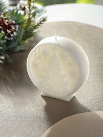 Свеча декоративная, 8х3 см, фигурная, белая, парафин, A330024