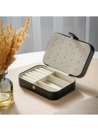 Шкатулка для украшений, полимер, 16х11х5 см, черная, A320029