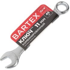 Ключ комбинированный, Bartex, 11 мм, CrV сталь, Эко