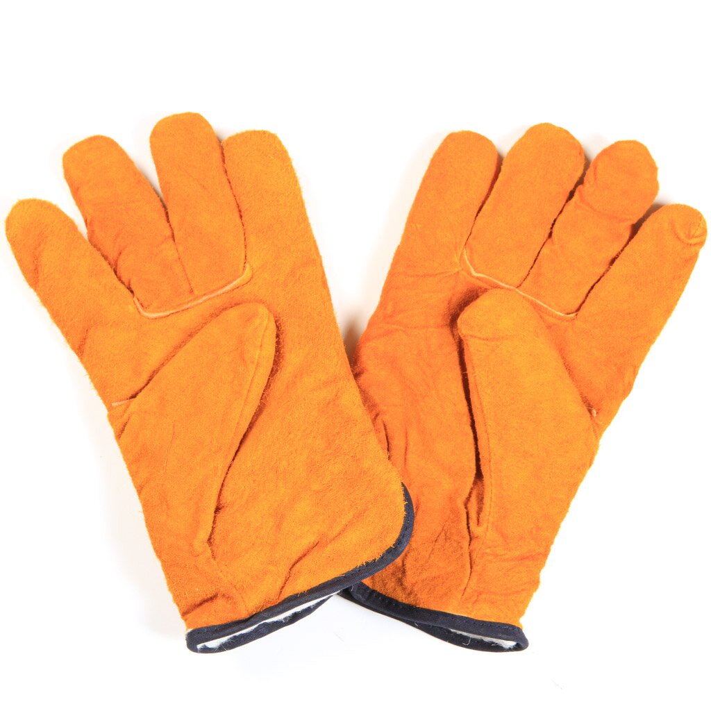 Перчатки цельноспилковые, оранжевая основа, манжет-резинка, утепленные, мех-барашек, Стандарт triol мягкая шлейка жилетка нейлоновая оранжевая
