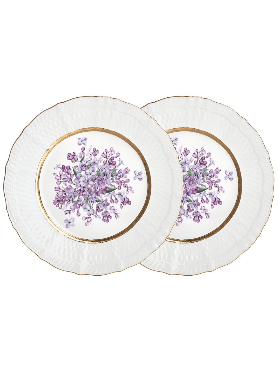 Набор тарелок закусочный, фарфор, 2 шт, 20.5 см, круглый, Lilac, Lefard, 760-759, белый