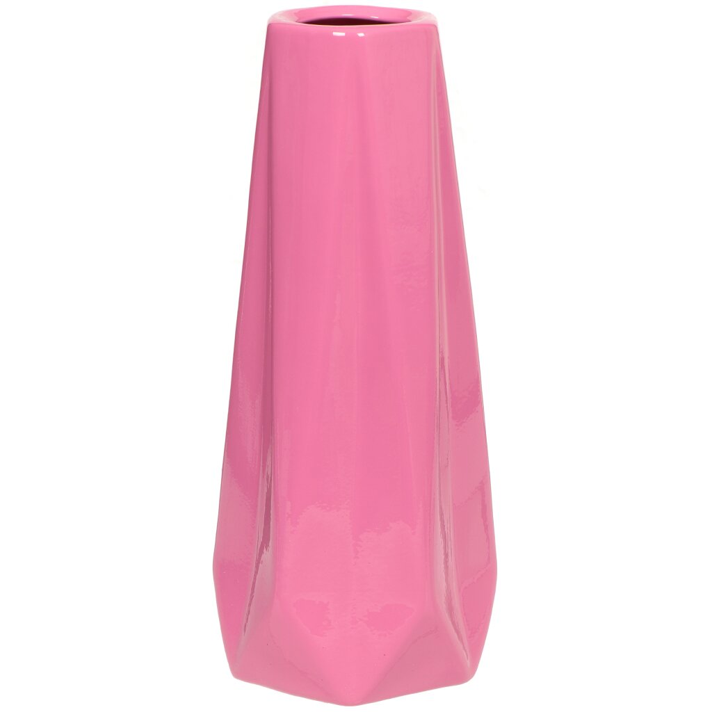 Ваза для цветов керамическая настольная, 34 см, Марокко, розовая