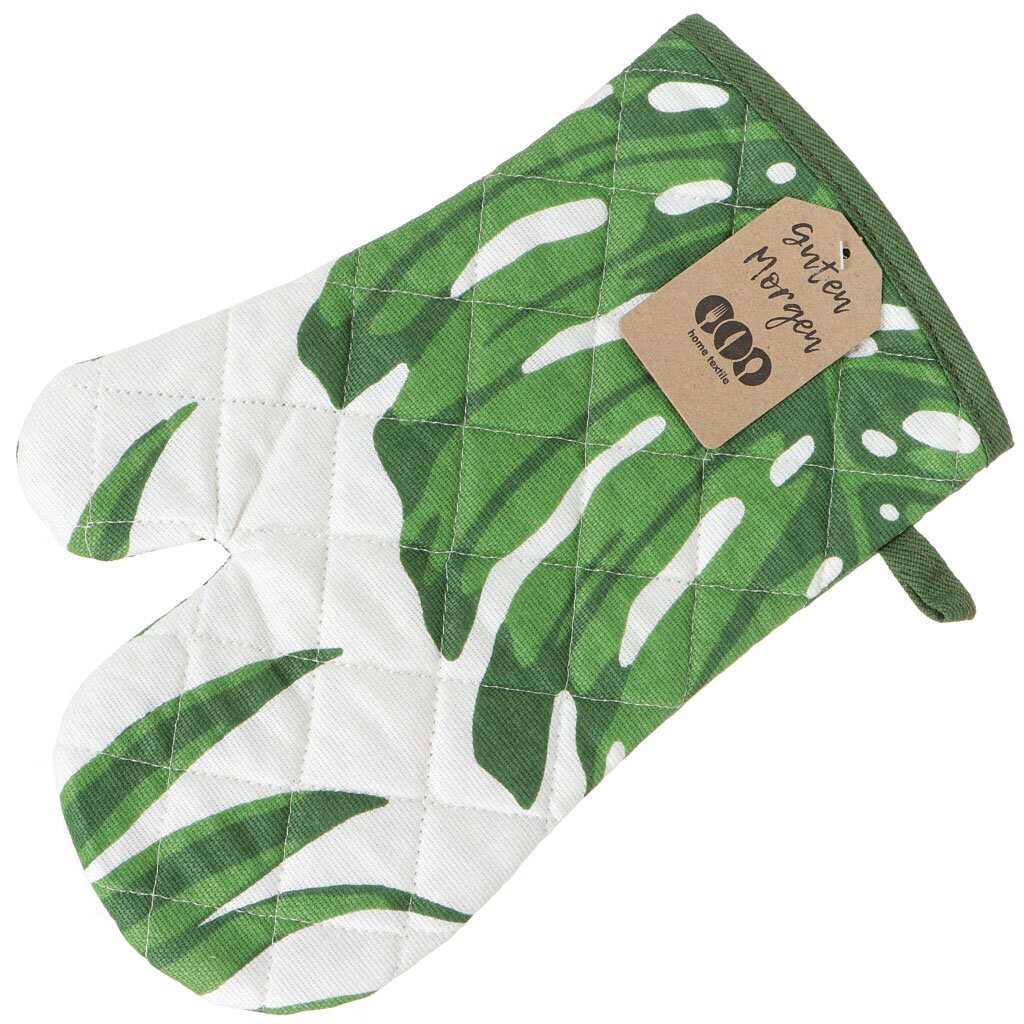 Прихватка-варежка 30х18 см, 100% хлопок, Guten Morgen, Листья, ВР-Лс-18-30