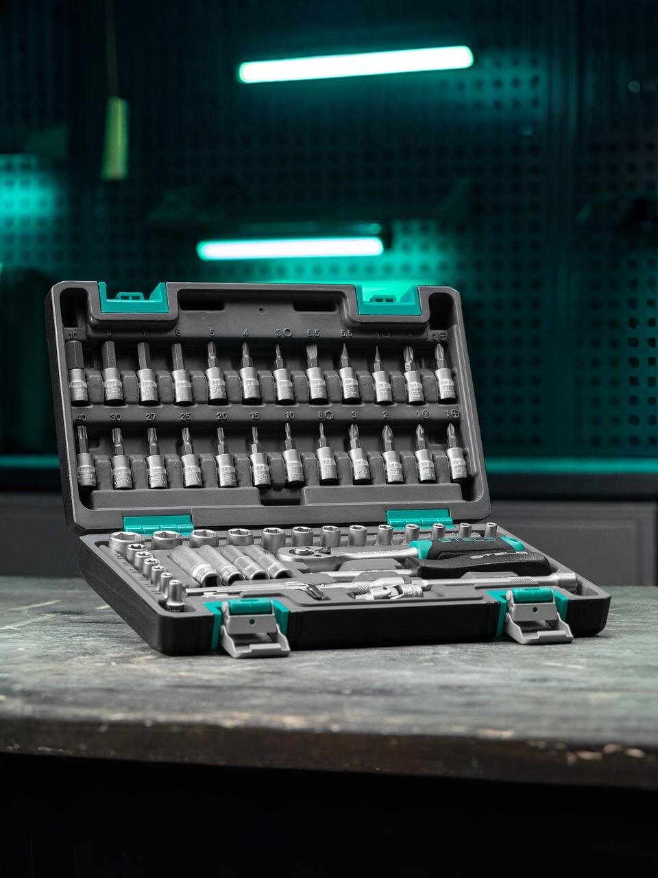 Набор слесарных инструментов Stels, 14101, 1/4&amp;quot;, сталь, кейс, 57 предметов