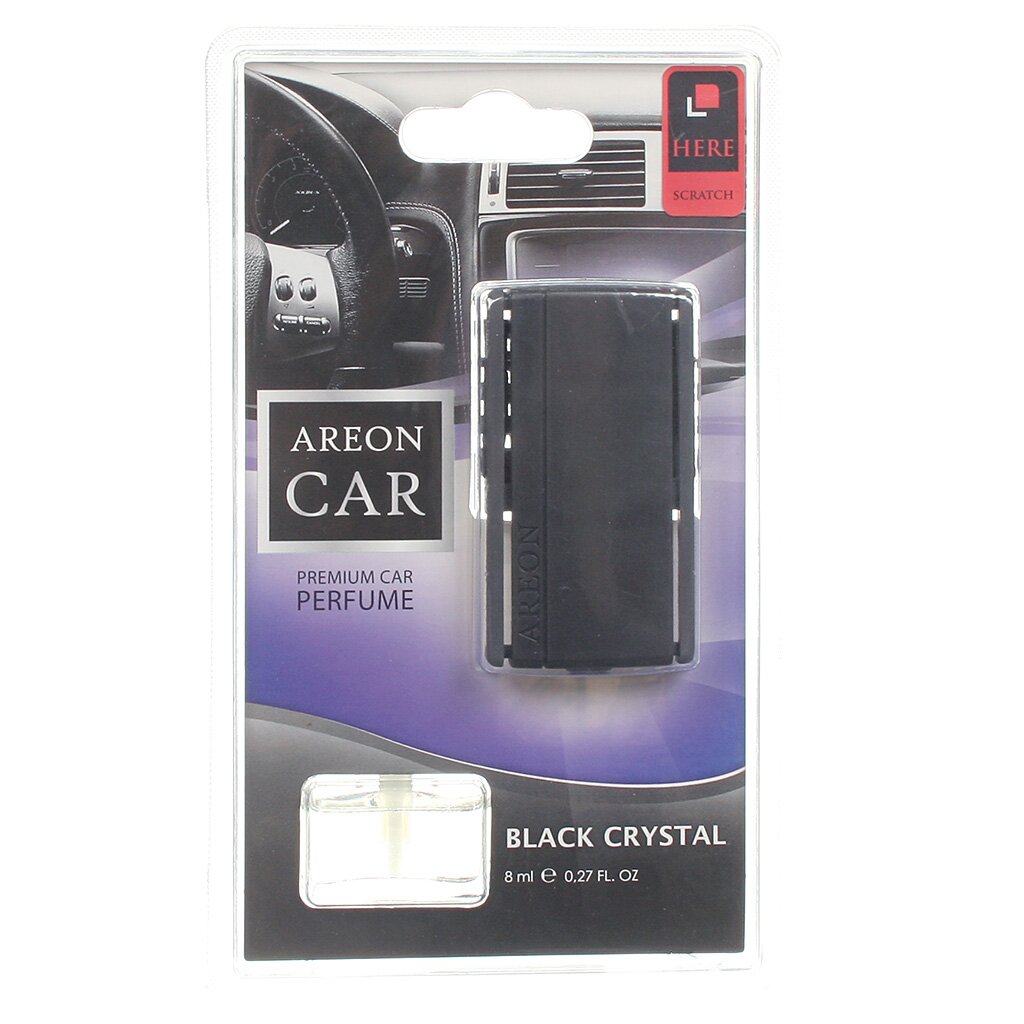 Ароматизатор в машину на дефлектор, жидкий, Areon, Car box Superblister Black crystal, 704-022-BL01/ACB02