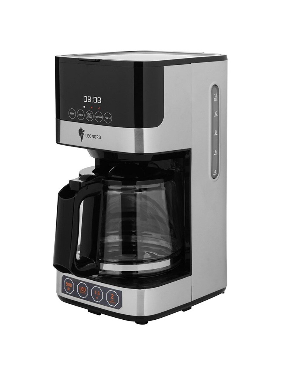 Кофеварка электрическая, капельная, пластик, 1.5 л, Leonord, LE-1755, 900 Вт, пластиковая ручка, 108166