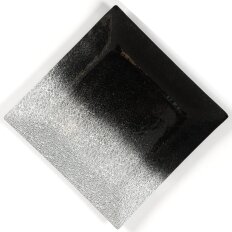Тарелка обеденная, стекло, 30х30 см, квадратная, Градиент, Y4-5012, серебрянно-черная