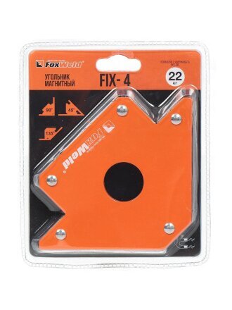 Угольник для сварки FoxWeld, FIX-4, магнитный, до 22 кг, 45°, 90°, 135° °, 5153