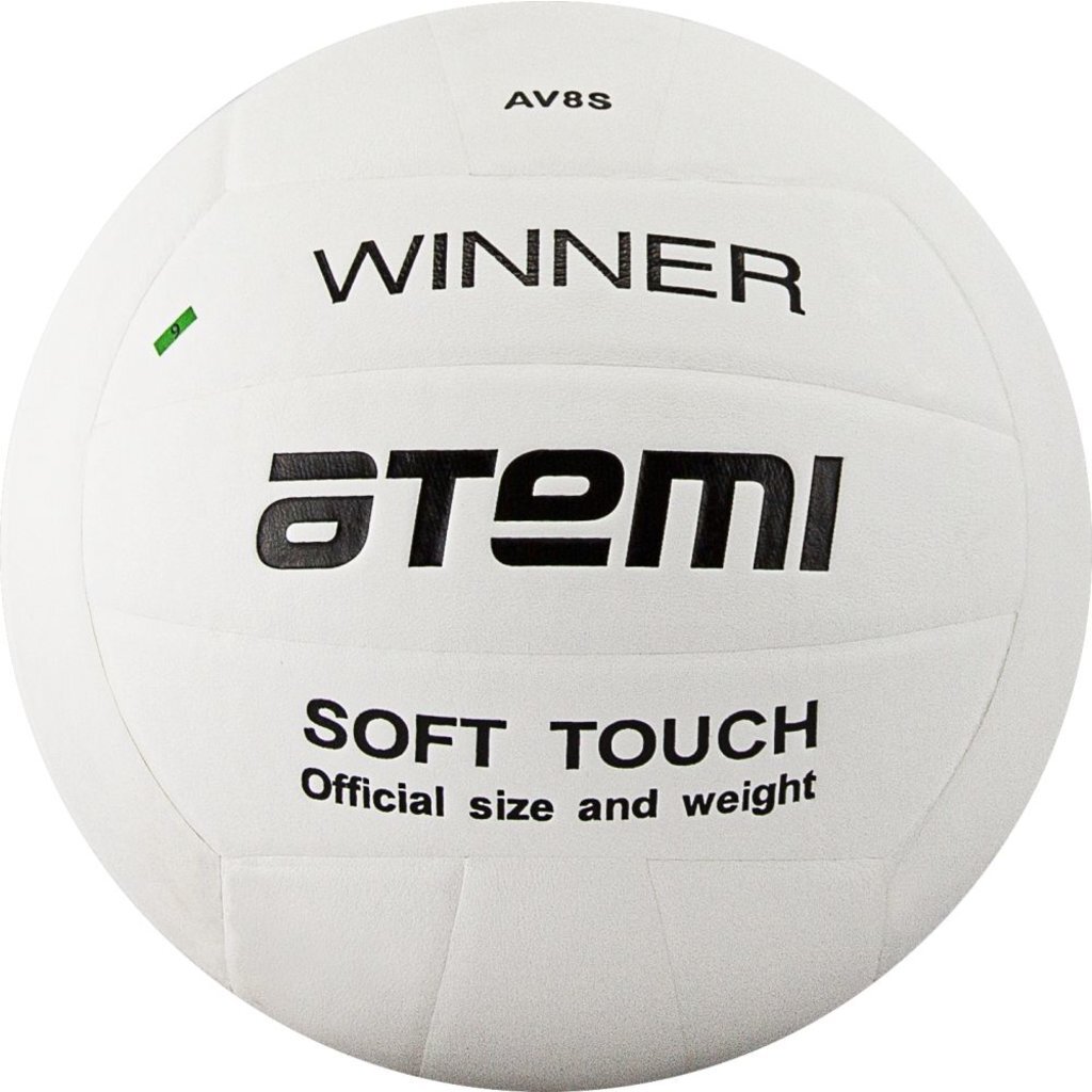 Мяч волейбольный Atemi WINNER, синт. кожа PU soft, бел., 18 п, клееный, окруж 65-67, 00000025219