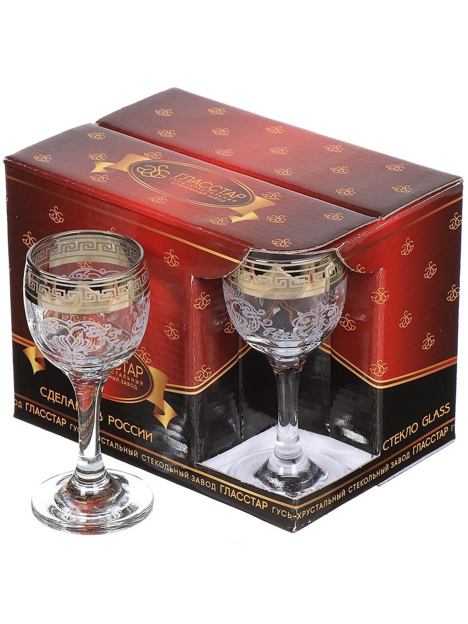 Рюмка 60 мл, стекло, 6 шт, Glasstar, Барокко, GN1 134 3