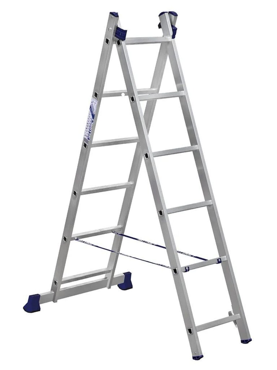 Лестница 2 секции, 6 ступеней, алюминий, 2.52 м, 150 кг, Alumet, 5206