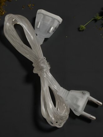 Удлинитель для гирлянд 3 м, прозрачный, сетевой, KRV-168