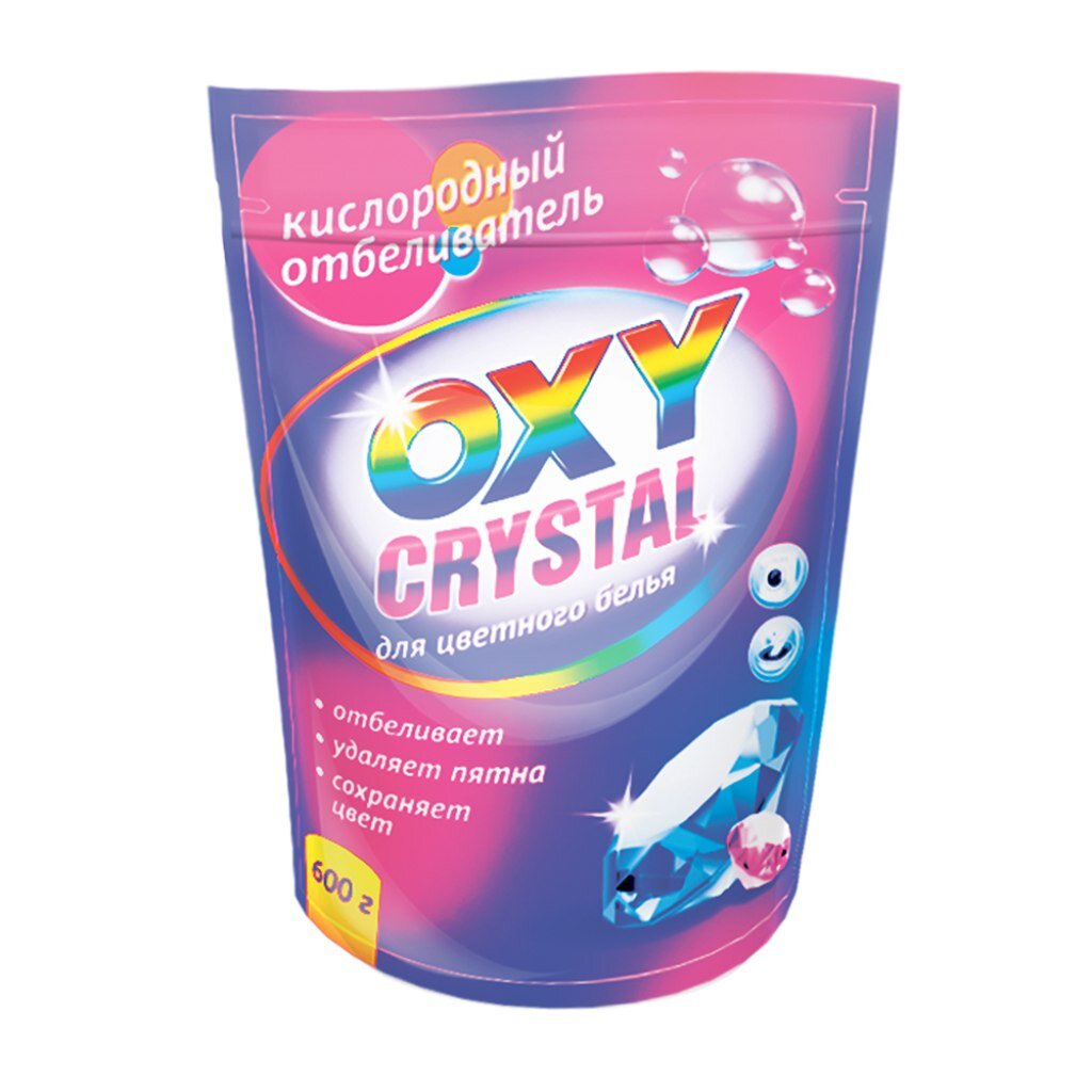 Отбеливатель Oxy cristal, 600 г, порошок, для цветного, кислородный, СТ-18 отбеливатель пятновыводитель mister dez