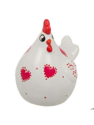 Фигурка декоративная гипс, Курица большая гладкая, 10.8х13.3х14.5 см, с декором, белая, Evis, 28 3102 0971