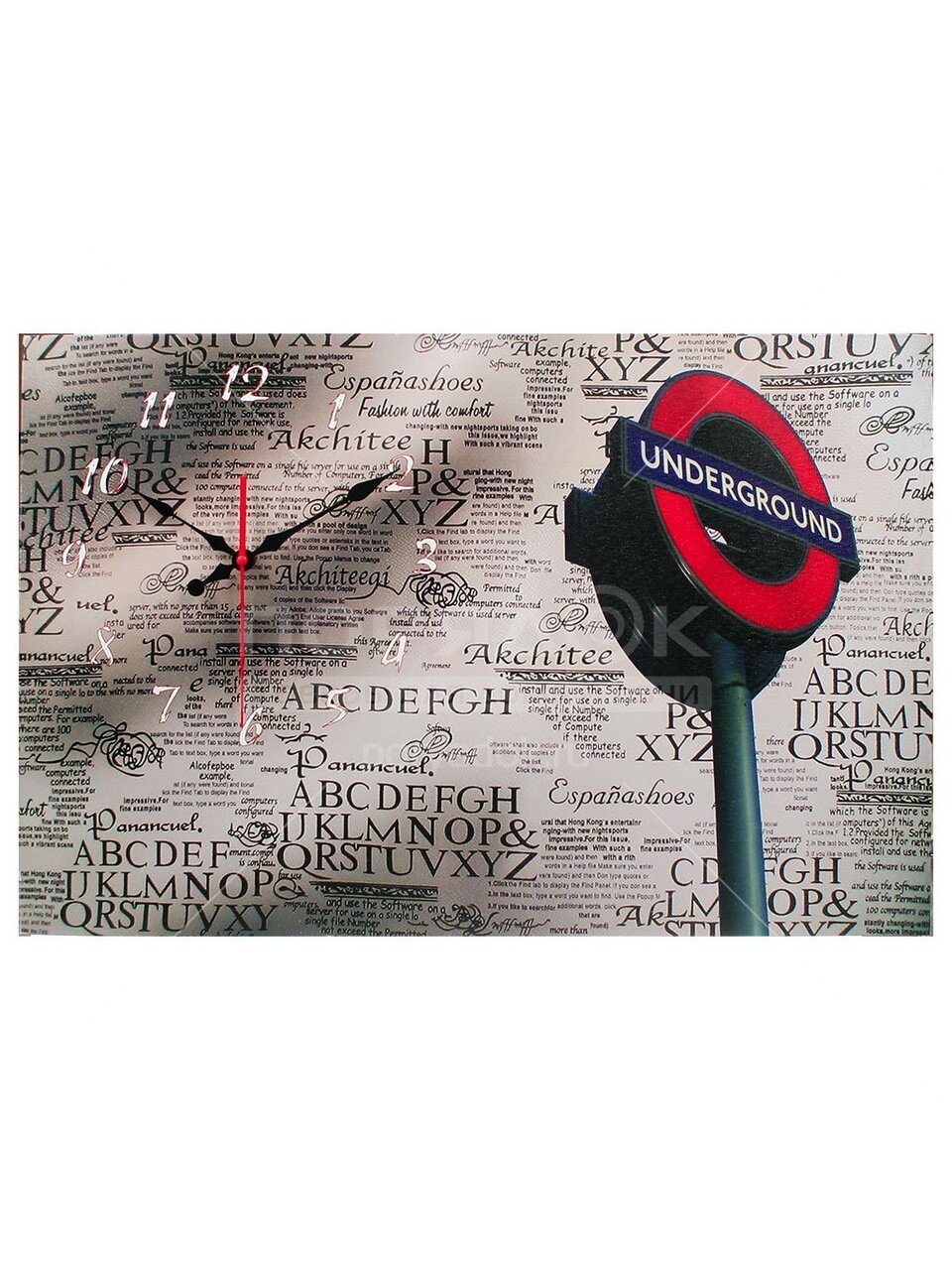 Часы настен. Андеграунд, постер 60*40 модуль BW11931/1