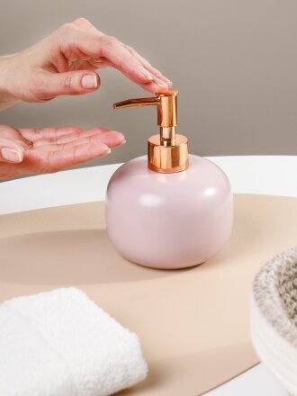 Дозатор для жидкого мыла, керамика, 10.1х13.6 см, розовый, CE2460EA-LD