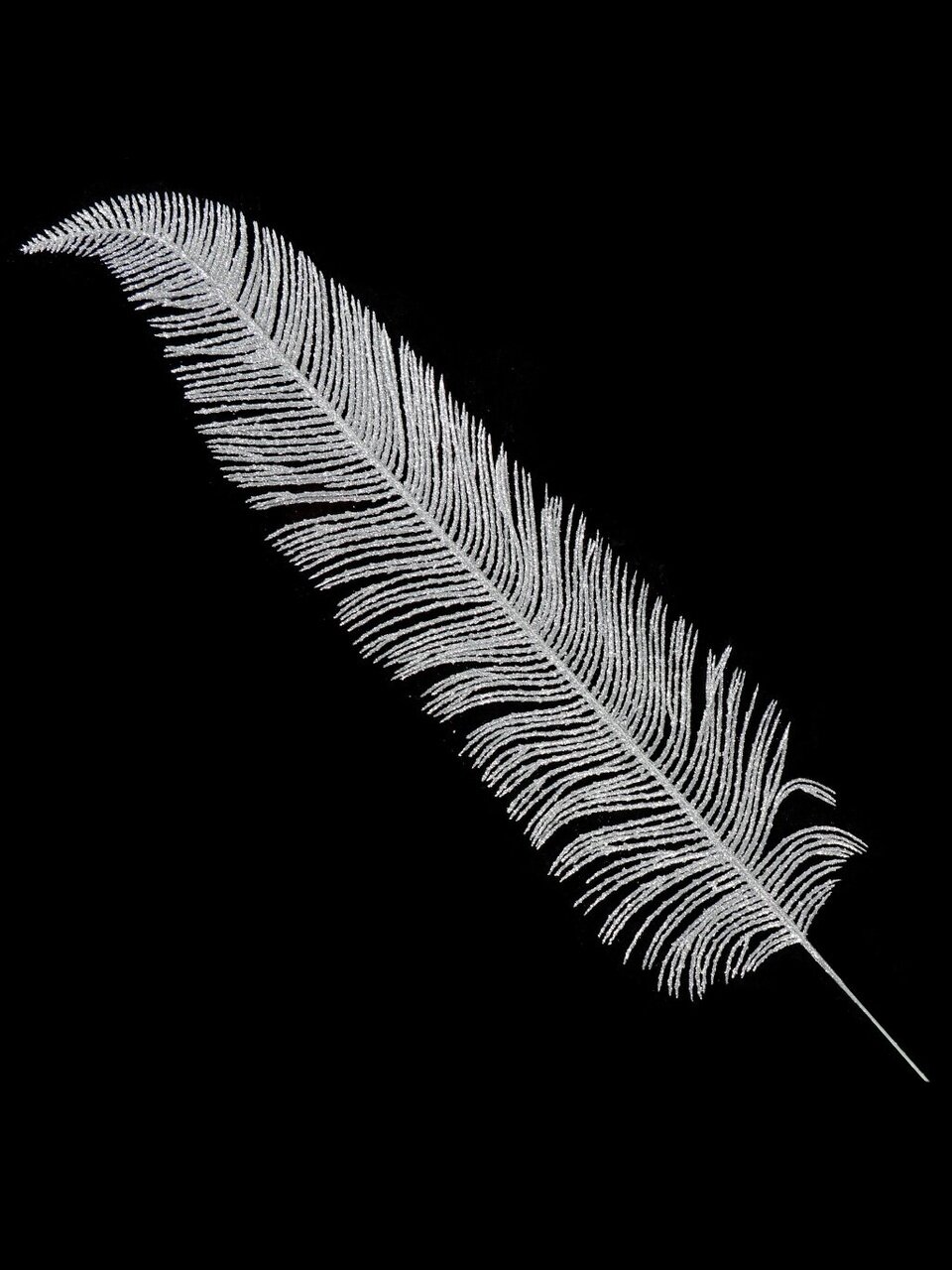 Перо декоративное 58х12 см, серебро, SYCZA-3820198