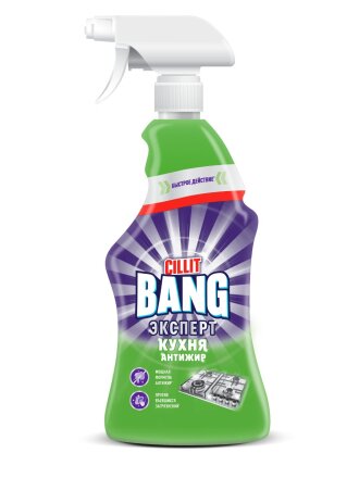 Чистящее средство для кухни, Cillit Bang, Антижир + сияние, спрей, 750 мл