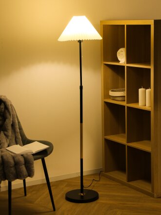 Светильник жесткое основание, Е27, 40 Вт, черный, абажур белый, Lofter, A100089