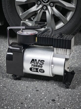 Компрессор автомобильный AVS, KA-580, 40 л/мин, 12 В, 10 атм, 150 Вт, с манометром, 43001