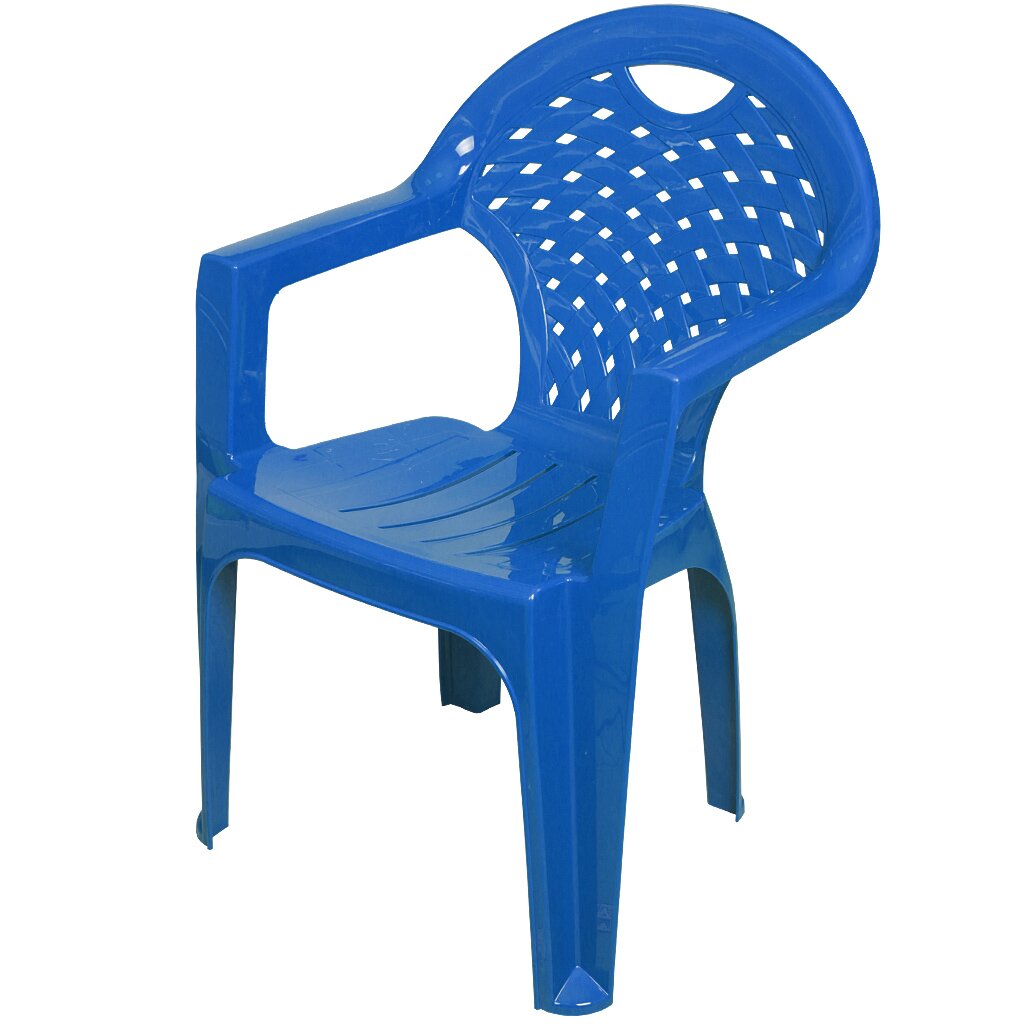 Кресло садовое пластик, Альтернатива, 80х56х56.5 см, синее, 106 кг, М2611