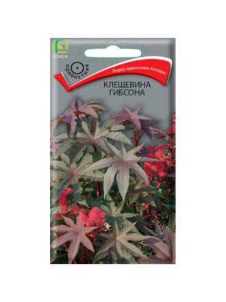 Семена Цветы, Клещевина, Гибсона, 2 г, декоративная, цветная упаковка, Поиск