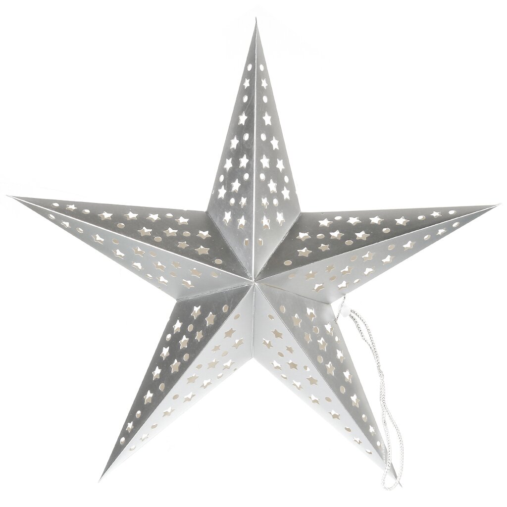 Украшение декоративное 60 см, серебро, Звезда, SYZWX-202297 новогодние игрушки раскраска с наклейками