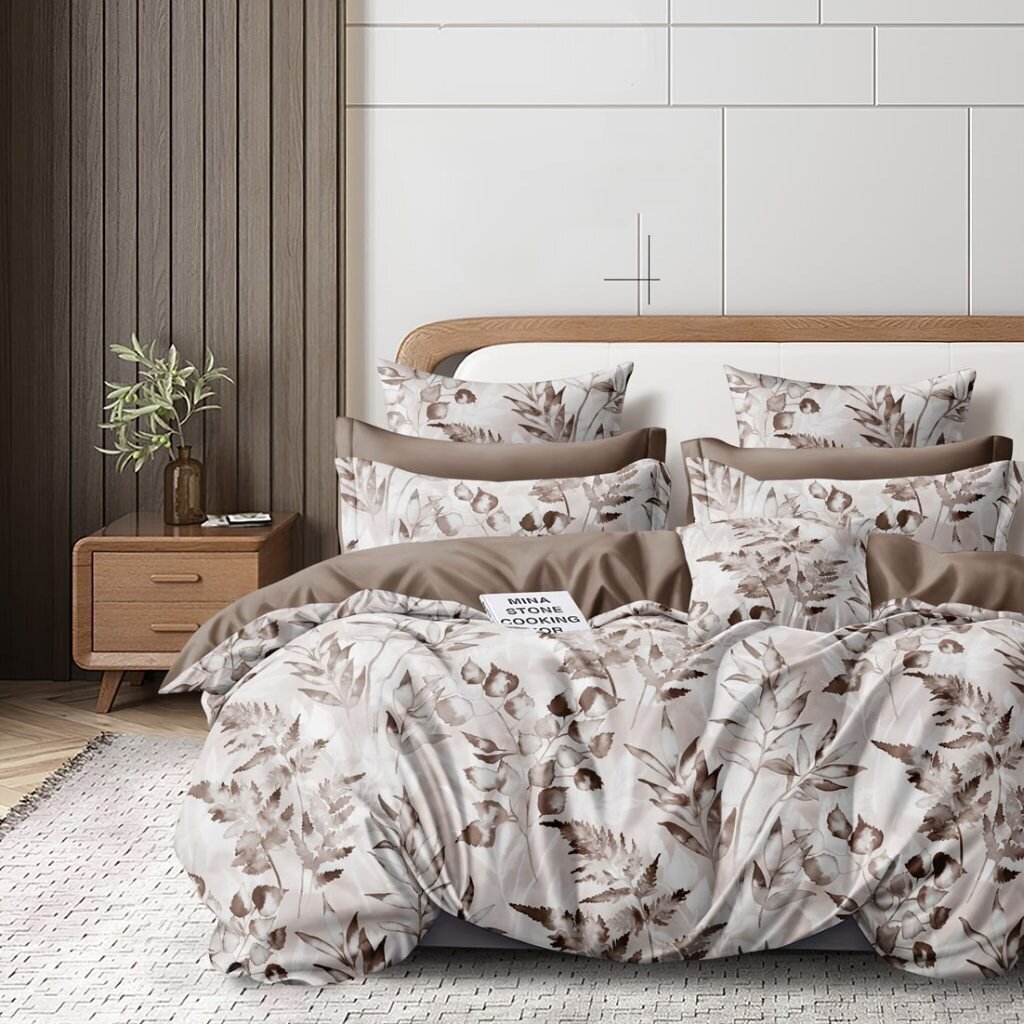 Постельное белье семейное, простыня 215х240 см, 2 наволочки 70х70 см, 2 пододеяльника 145х215 см, Butterfly, поплин, 6359