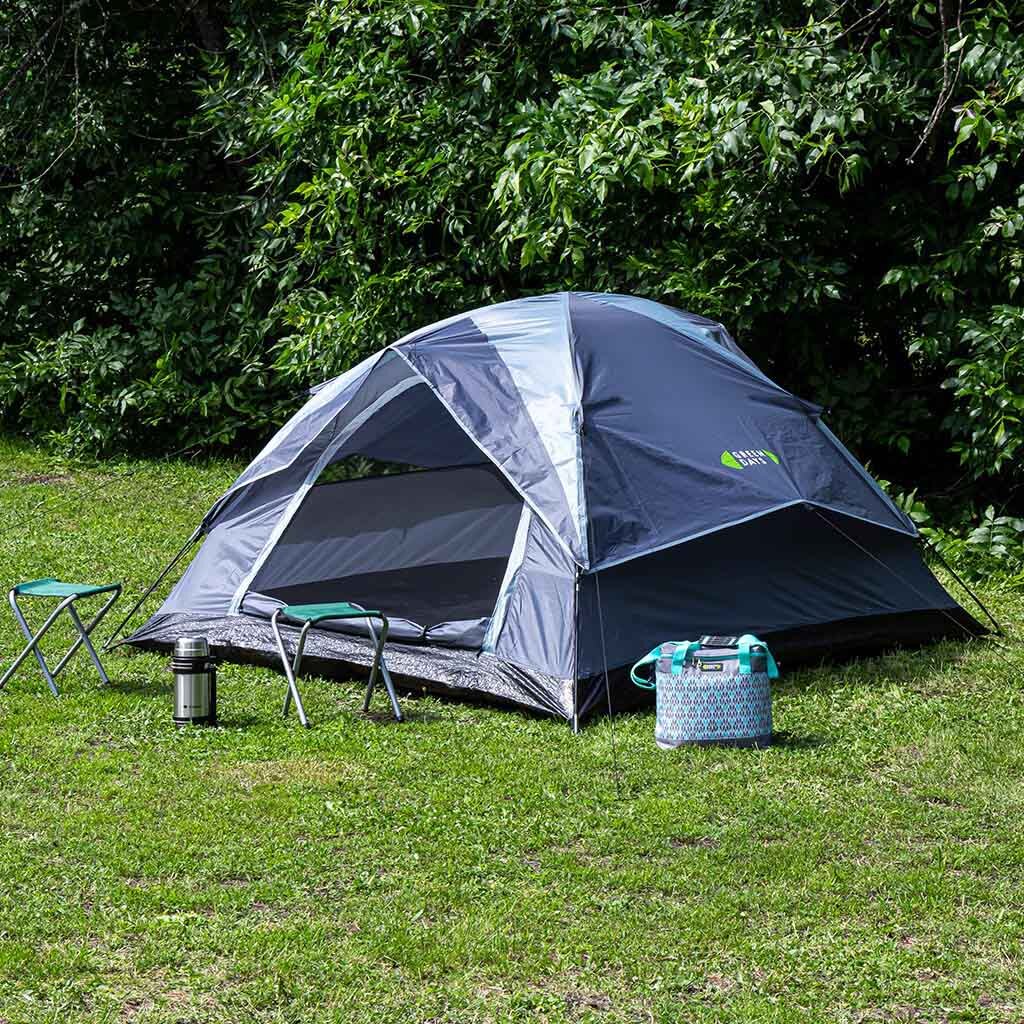 Палатка 4-местная, 240х210х130 см, 2 слоя, 1 комн, с москитной сеткой, 1 вентиляционное окно, Green Days, GJH016 палатка туристическая аtemi kama 5c 5 местная синий жёлтый
